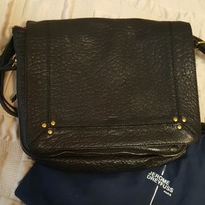JD- IGOR Black Leather Shoulder Bag